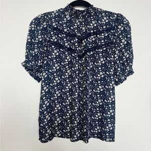 Loft Floral High Neck Blouse